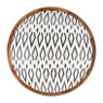 Houten schaal met driehoek print - ø25x8 cm 