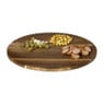 Borrelplank met streepjes - bruin - ø46x1.8 cm
