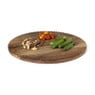 Borrelplank met streepjes - bruin - ø46x1.8 cm