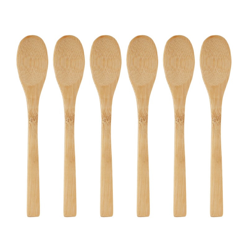 Lepels bamboe - 16 cm - set van 6