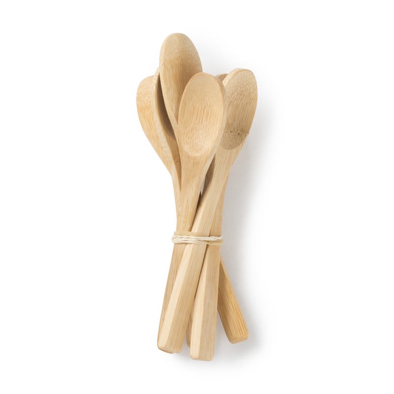 Lepels bamboe - 16 cm - set van 6