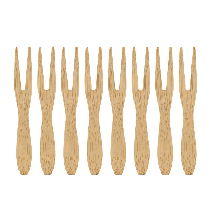 Vork bamboe - 8 stuks - 9 cm