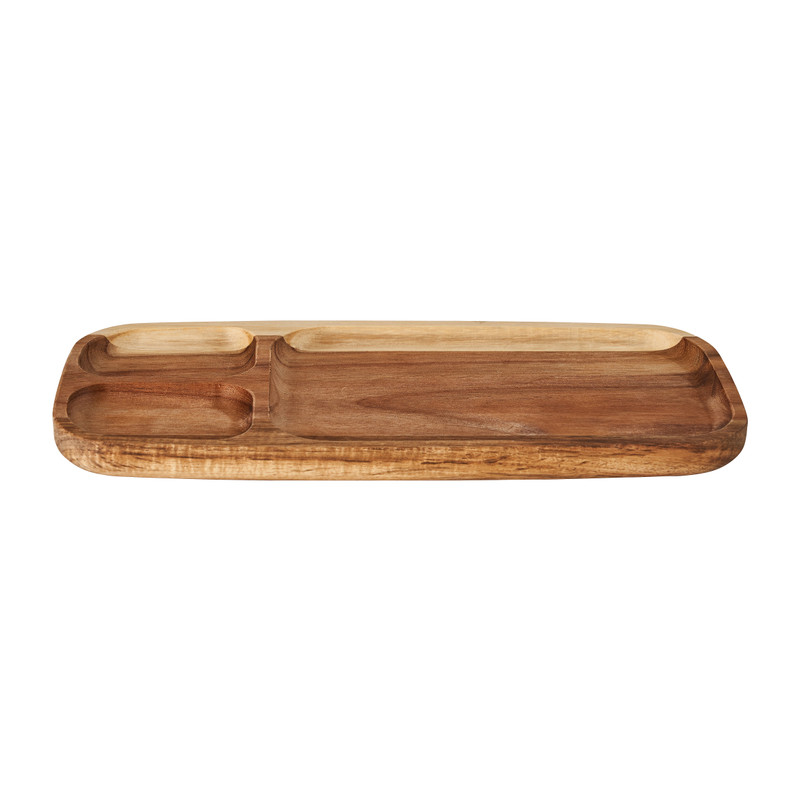 3-vaks acacia tray - 32.5x13.5 cm