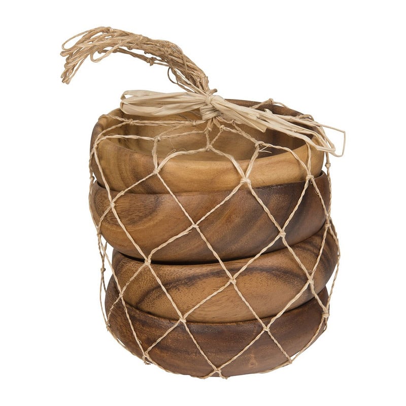 Acacia sausschaaltje - 10 cm - set van 4