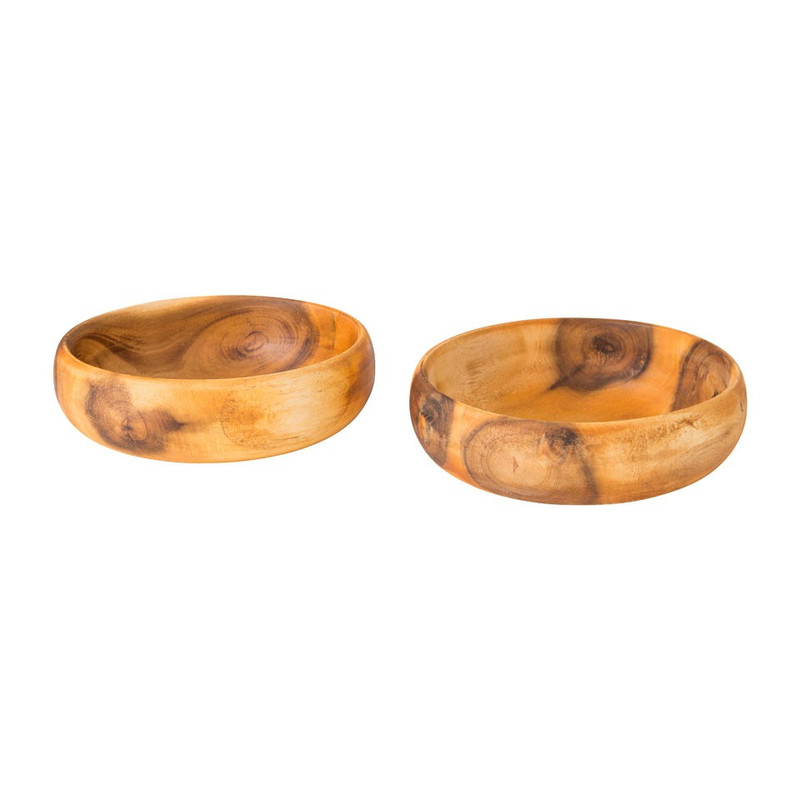 Schaaltjes acacia - 14 cm - set van 2 