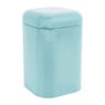 Blik retro vierkant - blauw - 11,5x11,5x18 cm