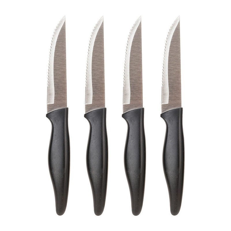 Steakmessen 21 cm - zwart - set van 4