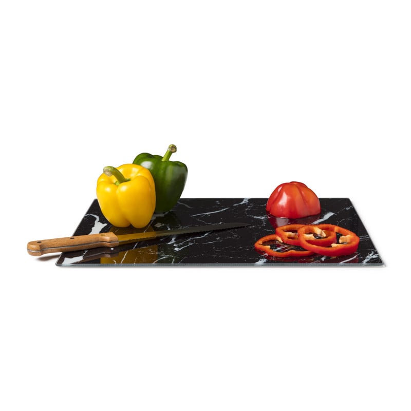 Snijplank marmeren look - zwart - 30x42x0.04 cm