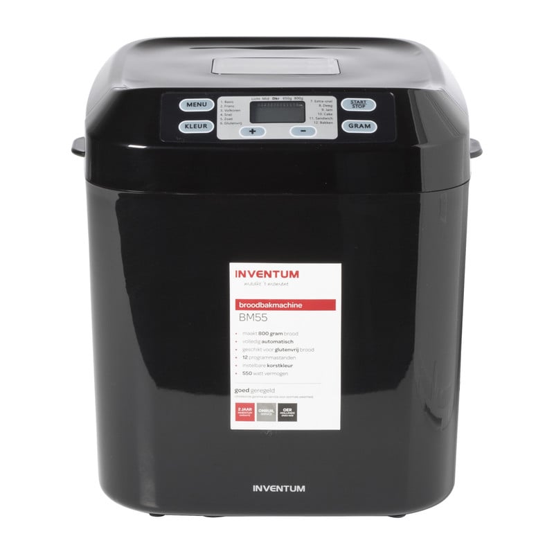 Inventum broodbakmachine - zwart - 29x27x33 cm