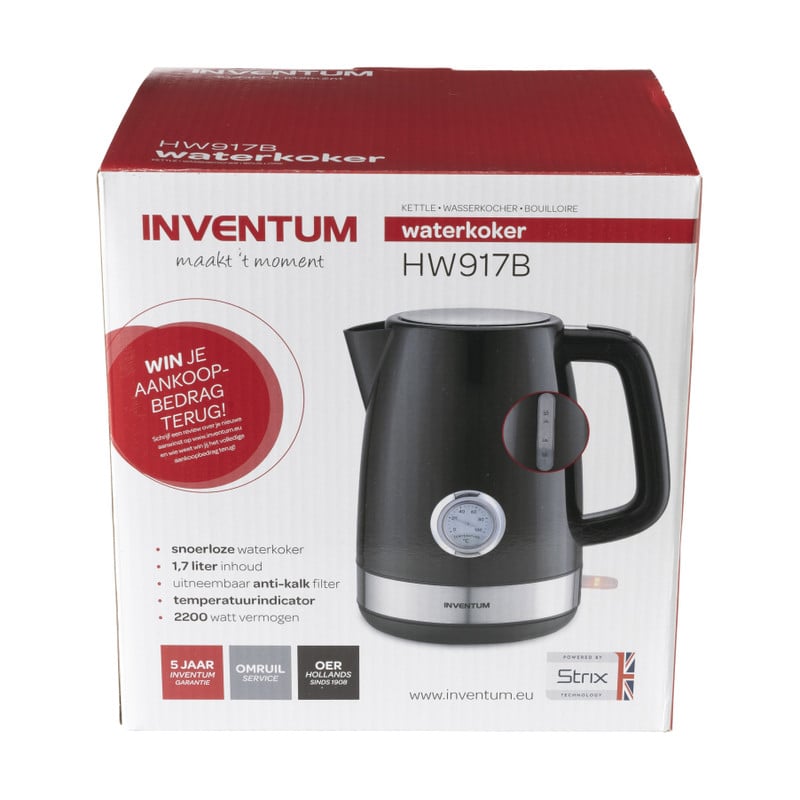 Inventum waterkoker - 1.7 liter - zwart