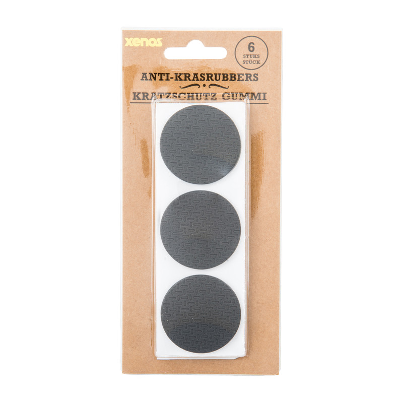 Anti-krasrubbbers - zwart - set van 6