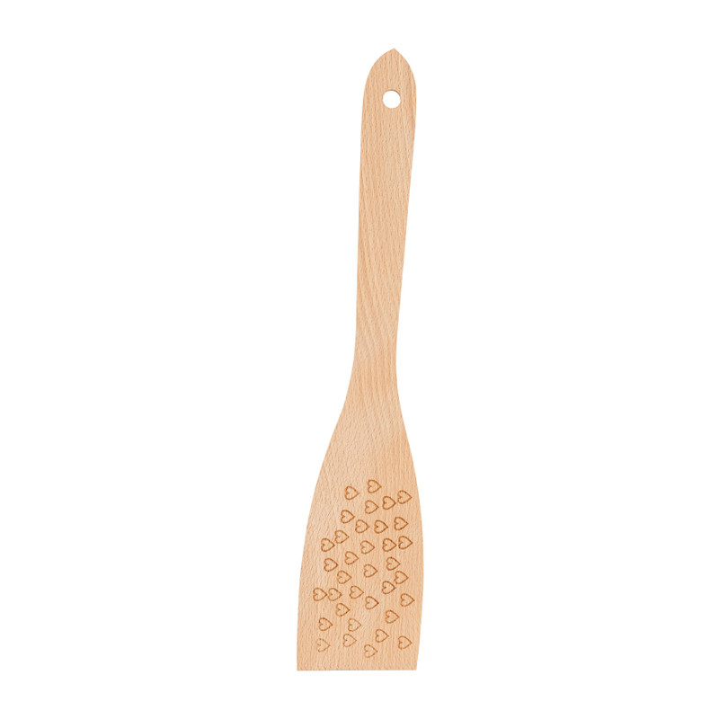 Houten spatel met hartjes design - 30 cm 