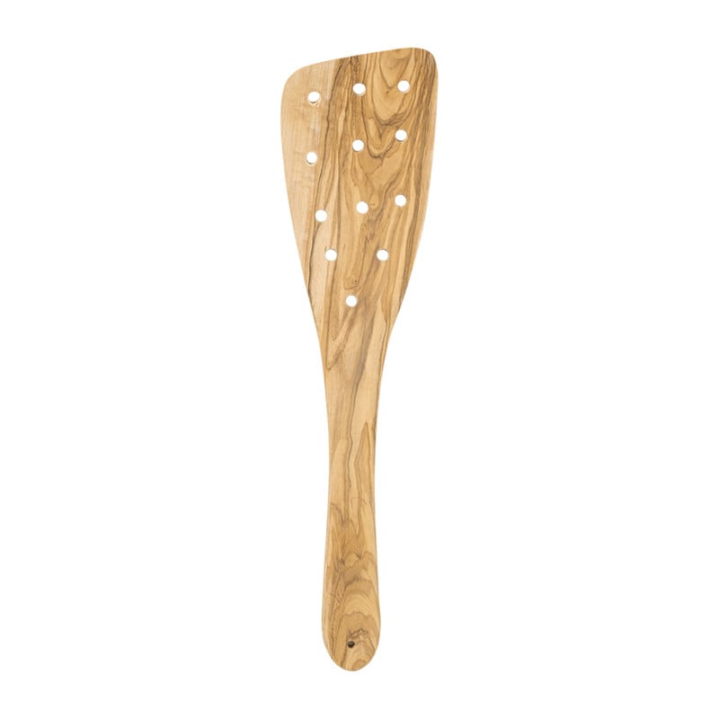 Spatel curved olijfhout - bruin - 30 cm