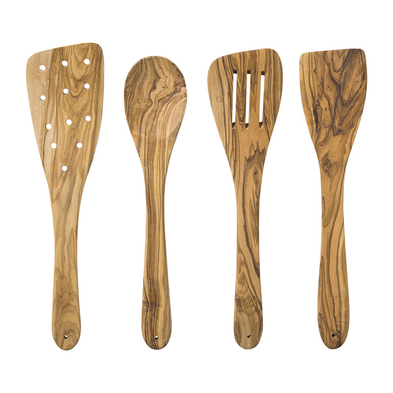 Spatel olijfhout - bruin - 30 cm