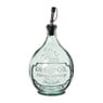 Olijfoliefles van gerecycled glas - transparant - 12.5x12.5x24 cm