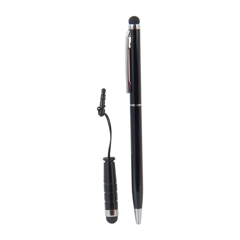 Stylus pen met mini stylus pen - zwart
