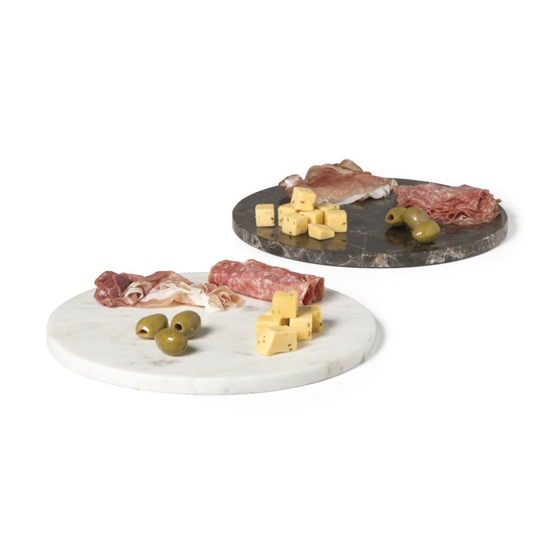 Borrelplank marmer rond - wit - ø28x1.5 cm