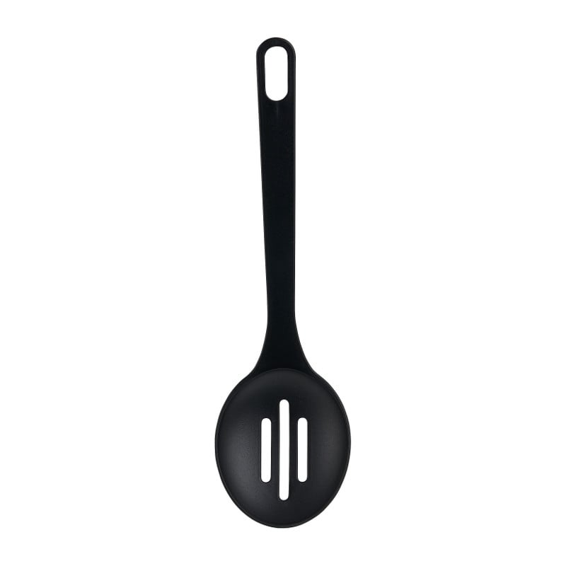 Dienlepel - met sleuf - zwart - 29 cm