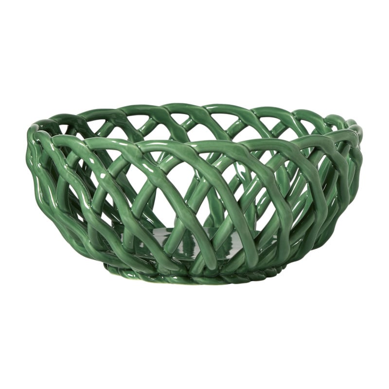 Broodmand keramiek - groen - ø20x9 cm
