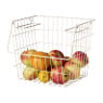 Metalen stapelmand - wit - 26x31.5x31 cm