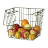 Metalen stapelmand - groen - 26x31.5x31 cm