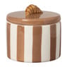 Opbergpotje croissant gestreept - bruin/beige - ø10.4x9.5 cm