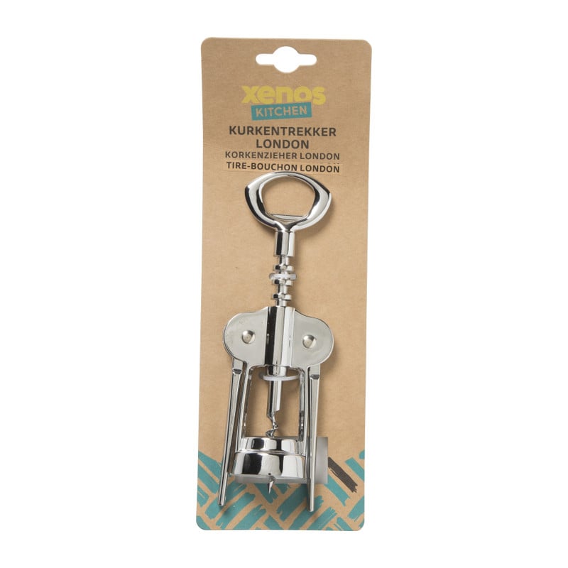 Kurkentrekker London - zilverkleurig - 19.5 cm