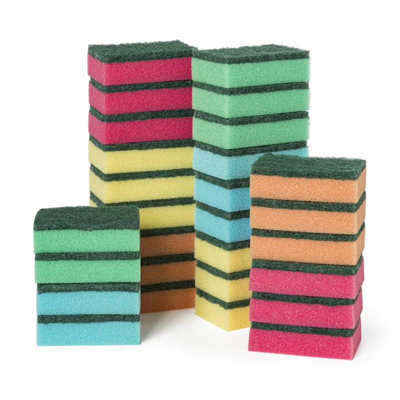 Schuursponsjes - multicolor - 28 stuks