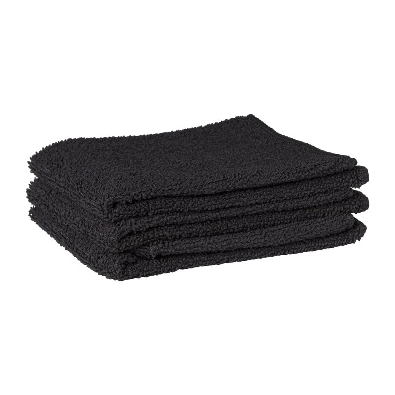 Microvezeldoekjes zwart - set van 3 - 32x36 cm