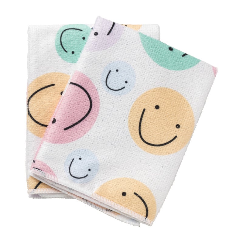 Microvezeldoekjes smiley - set van 2