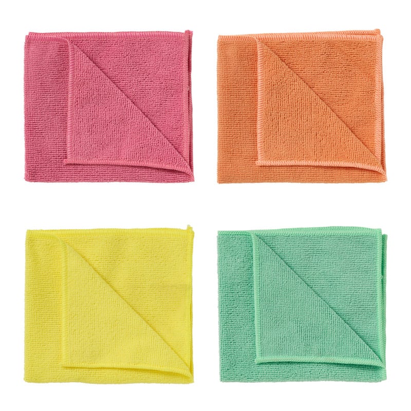 Microvezel doekjes - multikleur - 32x36 cm - set van 4