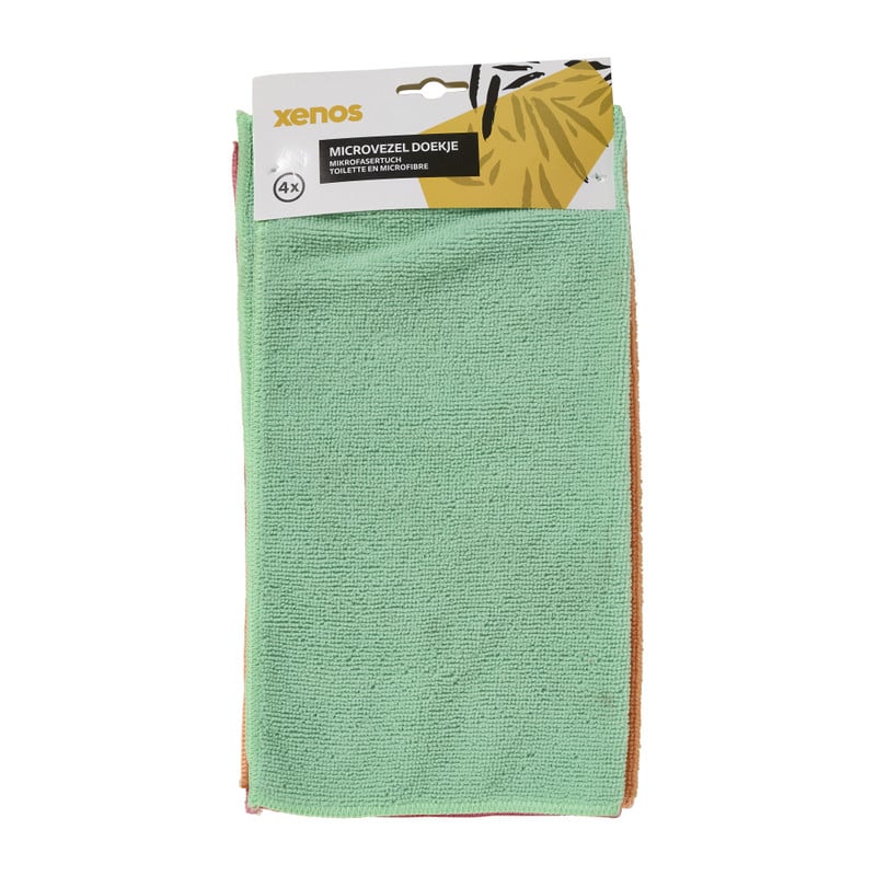 Microvezel doekjes - multikleur - 32x36 cm - set van 4