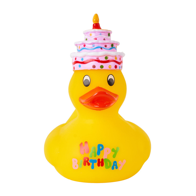 Badeend happy birthday - geel