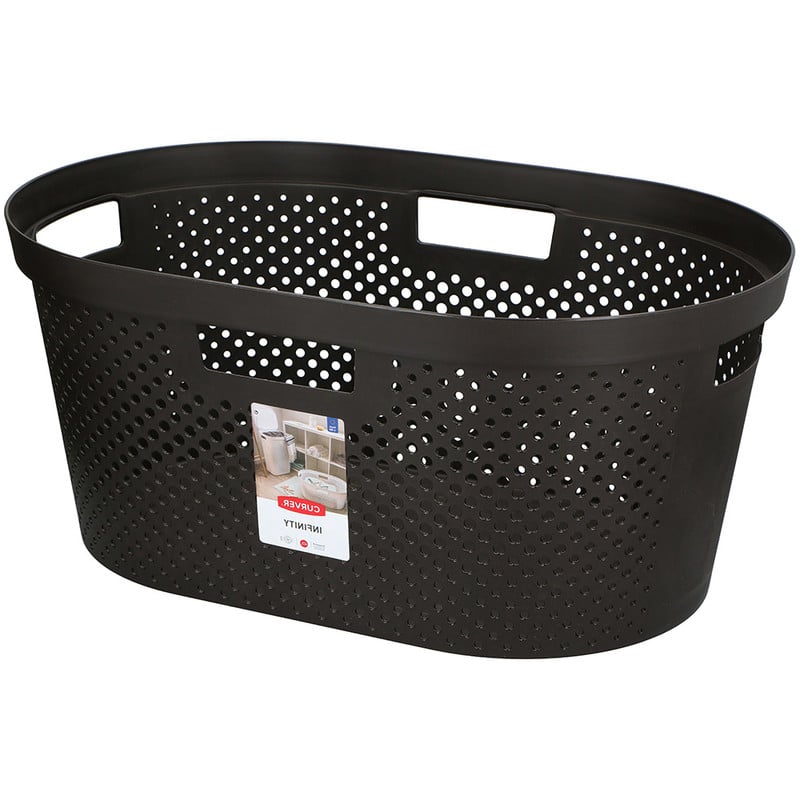 Curver wasmand Infinity Dots - 40 liter - donkergrijs