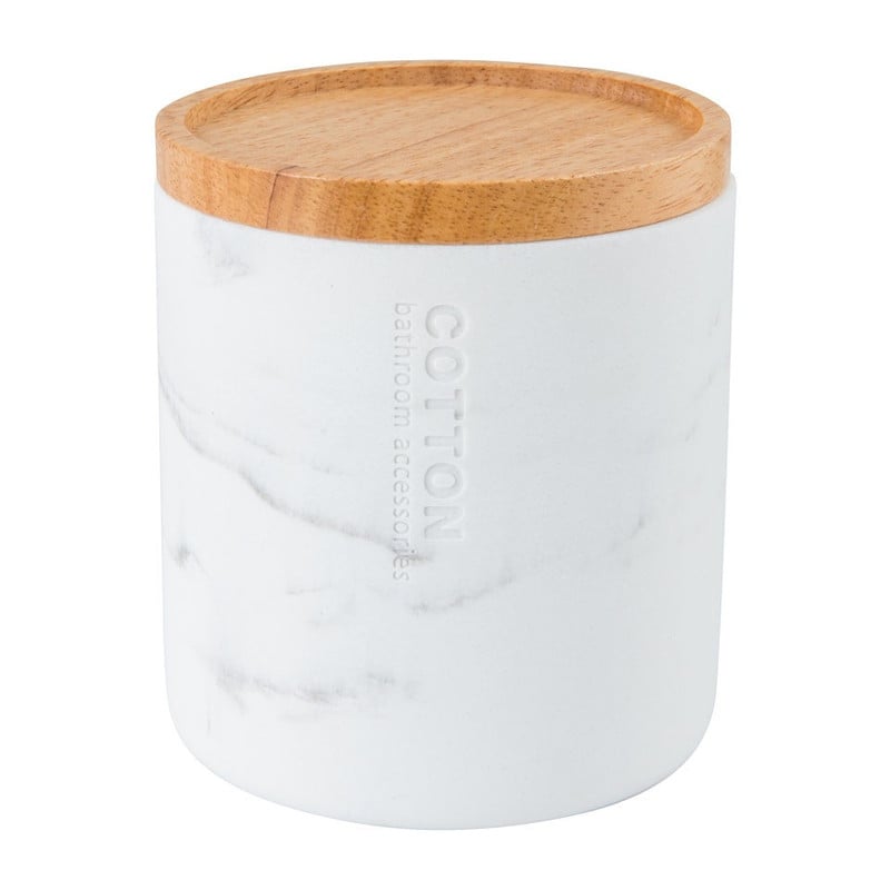 Voorraadpot marmer - wit - 11 cm hoog