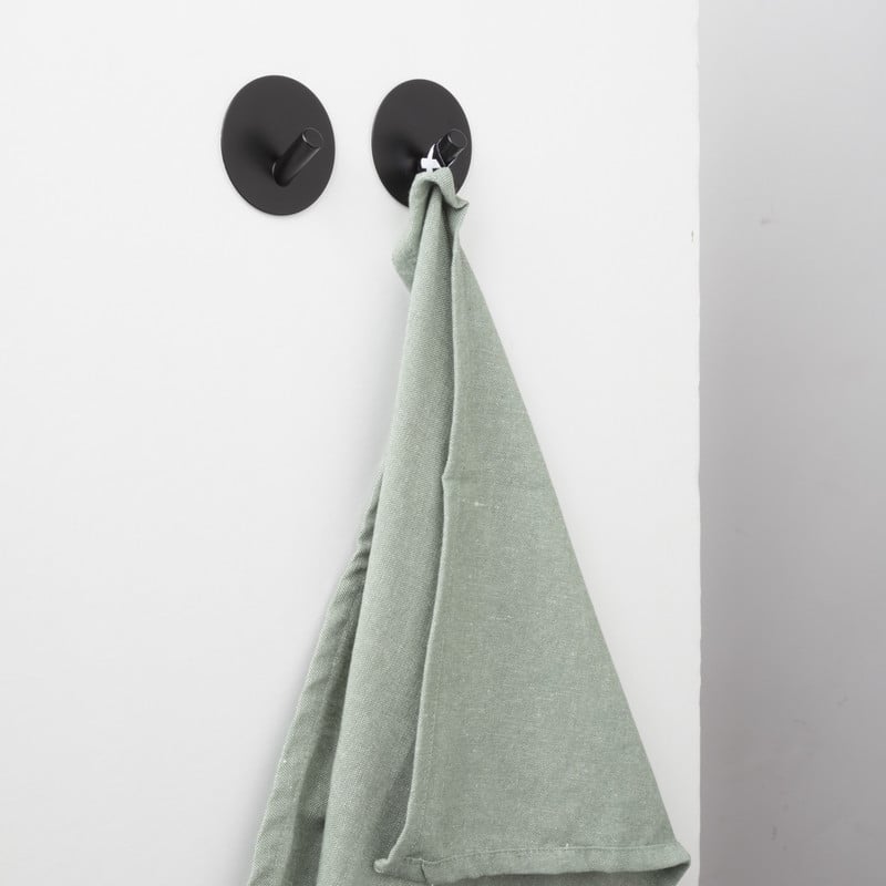 Handdoekhaken - zwart - set van 2