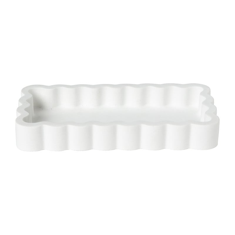 Badkamer plateau golf - wit - 3x18x10 cm