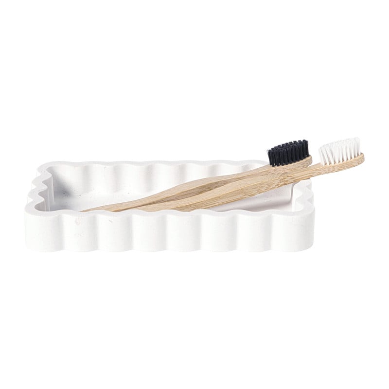 Badkamer plateau golf - wit - 3x18x10 cm