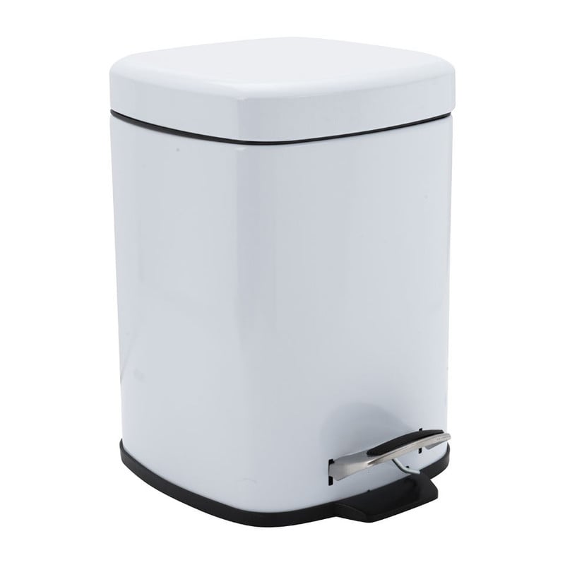 Pedaalemmer vierkant - 6 liter - wit