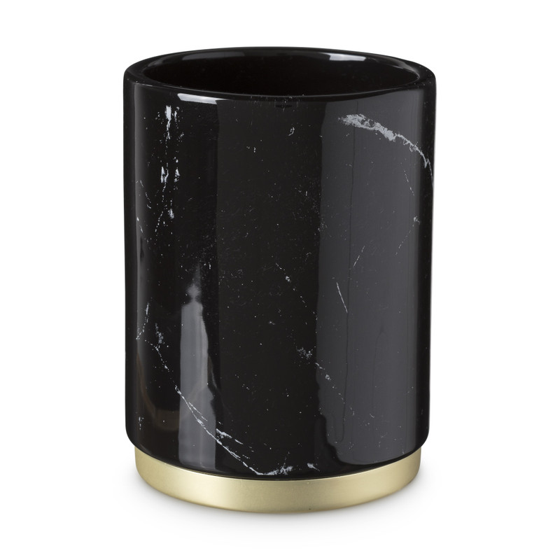 Beker marmer - zwart/goud