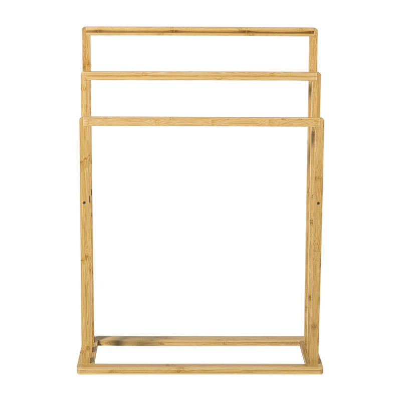 Bamboe handdoekenrek 3-laags - bruin - 82x60x24 cm