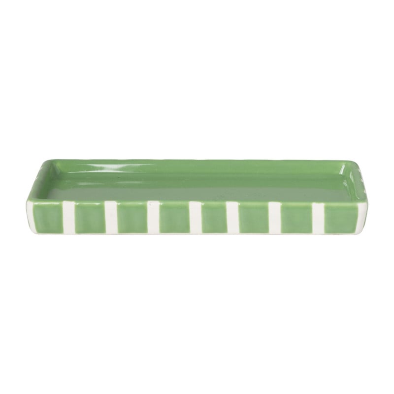 Zeepschaaltje blokjes - groen/wit - 1.3x15.8x8.3 cm