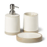 Badkamer beker beige - ⌀9x11 cm 