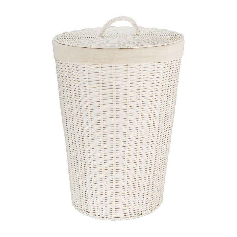 Wasmand - 37x50 cm - wit oud