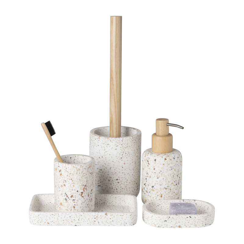 Zeeppompje Terrazzo - wit - ø7.6x17 cm