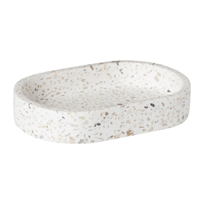 Zeepbakje Terrazzo - wit - 2x13x9 cm