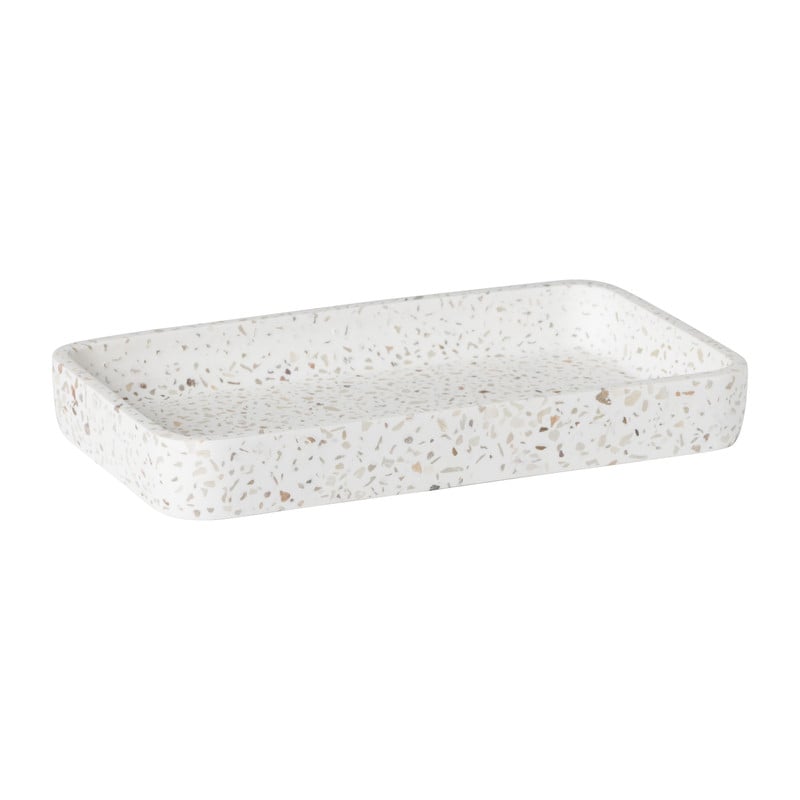 Badkamer plateau Terrazzo - wit - 2.5x19x11 cm