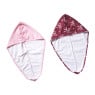 Handdoek tulband - strikjes - set van 2