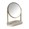 Make-up spiegel marmer Simone - beige - ø10.7x14.5 cm