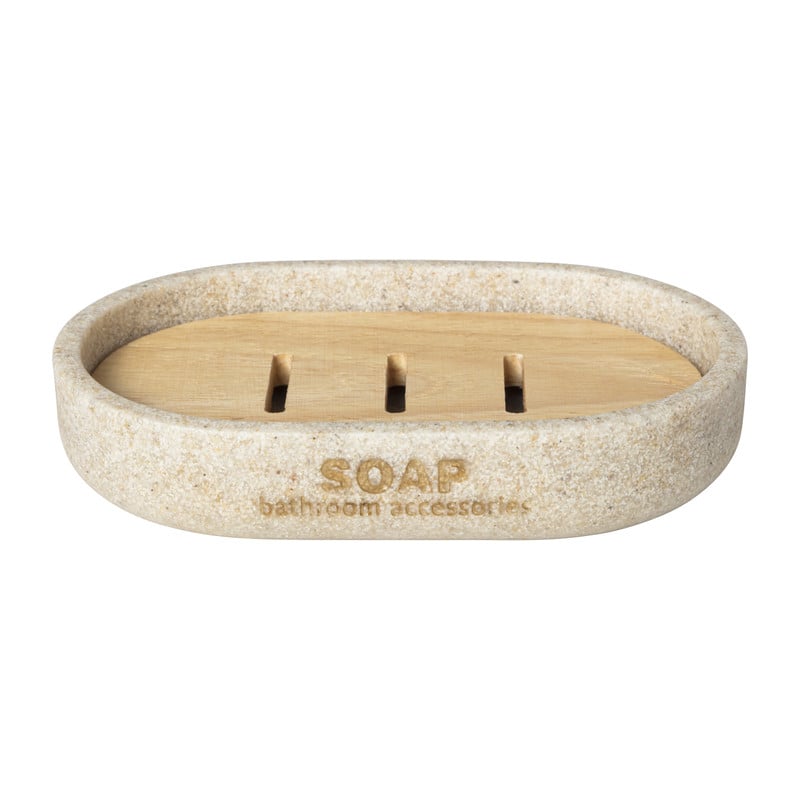 Zeepbakje sand - beige - 12.9x8.4x2.5 cm